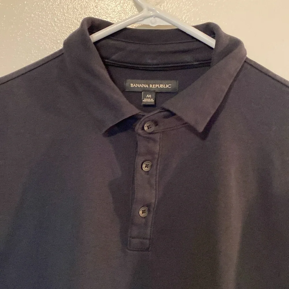 Banana Republic Luxe Touch Performance Polo shirt (True Black, medium )